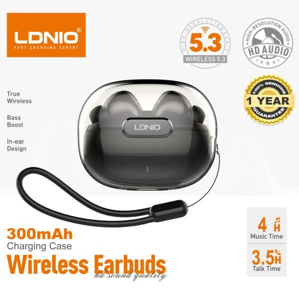 LDNIO T02 TWS Wireless Stereo Bluetooth Earbuds In Ear Earphone Build in Microphone