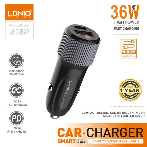 36W Dual USB Ports Fast Car charger C510Q