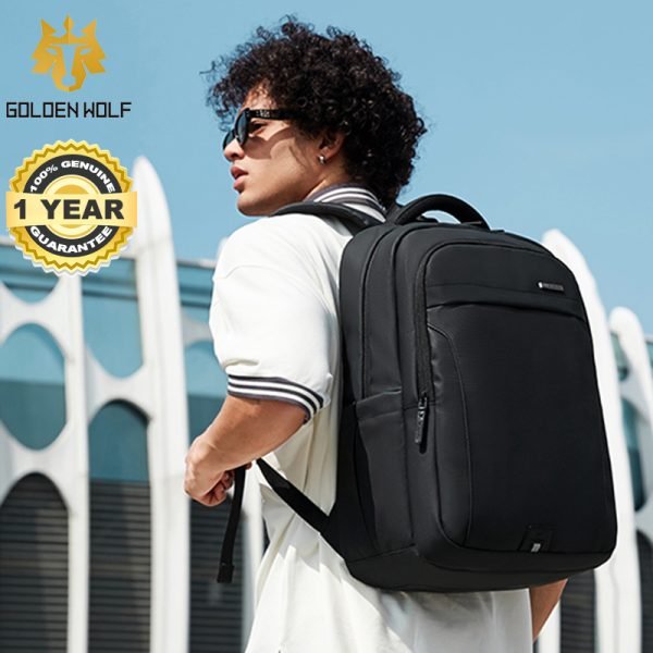 Golden Wolf GB00711 Ultra Light Travel Multicompartment Business Laptop Backpack(Black)