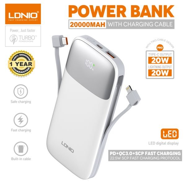 LDNIO PQ20 20000mAh 22.5W Fast Charging Power Bank