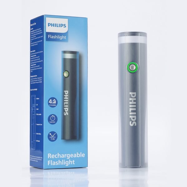 HILIPS ABS Multi-Functional Rechargeable Flashlight & Portable Light – 400/350Lumens, 400m/150m Beam Range SFL1188