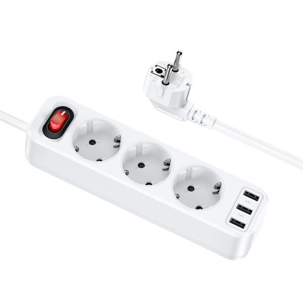 Hoco SC3301 Extension Board UK Plug (White)