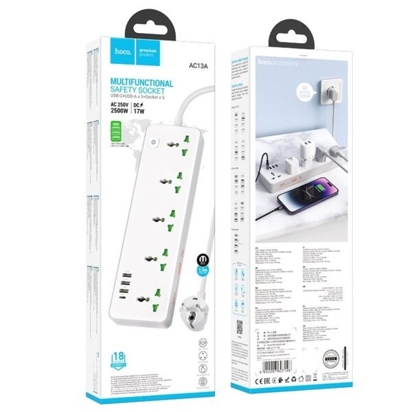 Hoco 02 5M EXB EU Plug (White)