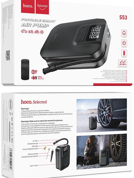 Hoco T06 Air Pump (Black)