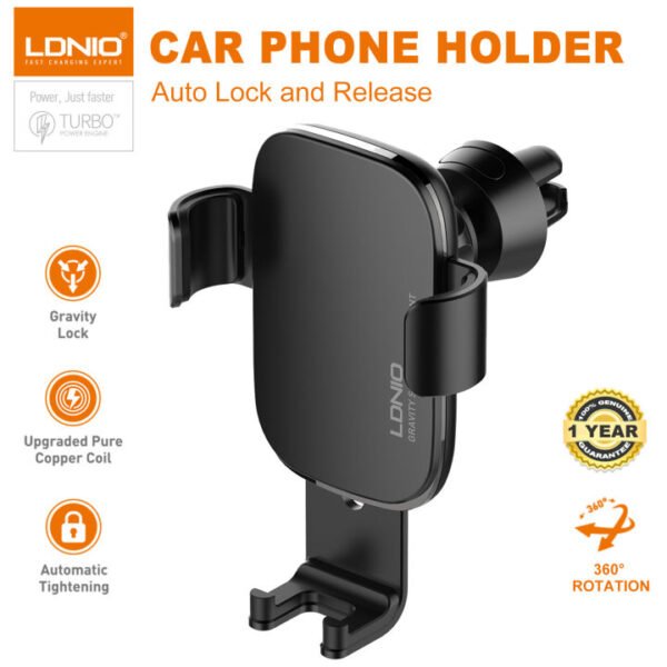 LDNIO Car Mobile Holder – 360° Rotating Car Mount