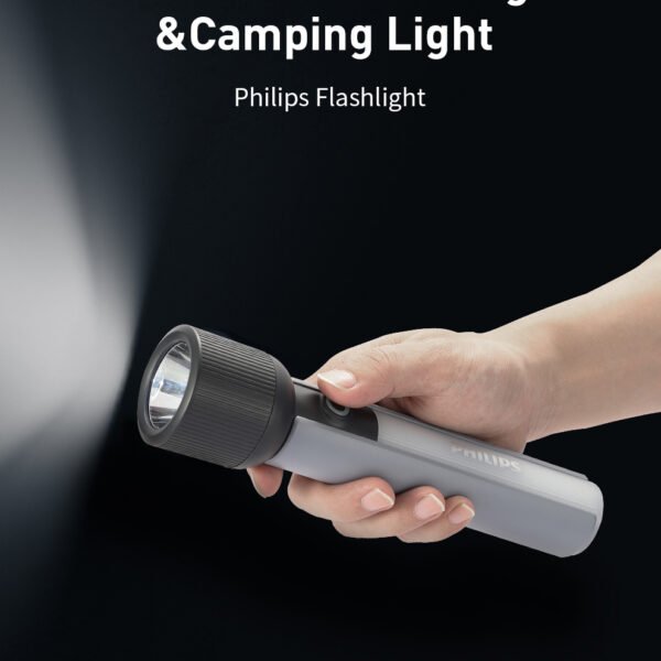 PHILIPS ABS Multi-Functional Rechargeable Flashlight & Portable Light – 400/350Lumens, 400m/150m Beam Range SFL1188