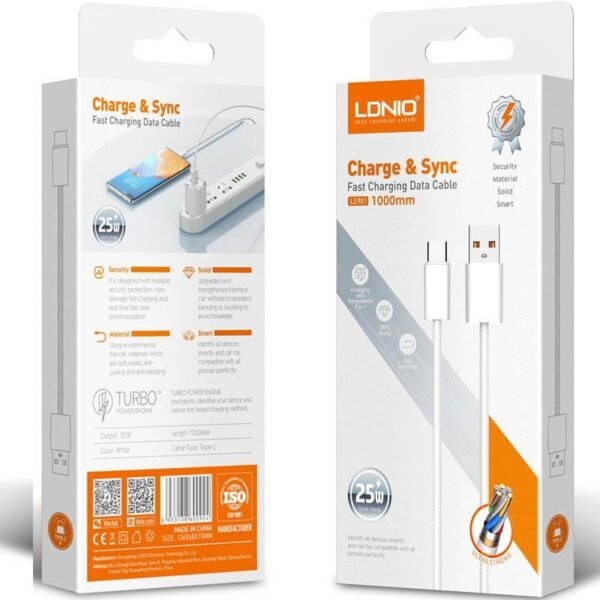 LDNIO 25W Fast Charging USB-A to Type-C